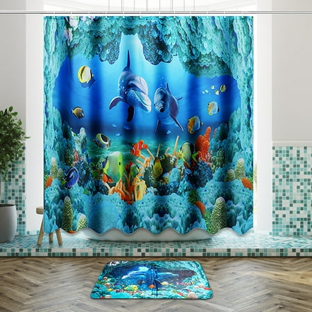 2pcs Bathroom Set Non Slip Mildew Proof Bath Mat Doormat Rug With