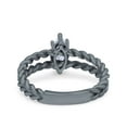thumbnail image 6 of Black Tone, Cubic Zirconia Size-7 Style Art Deco Marquise Wedding Ring 925 Silver, 6 of 7