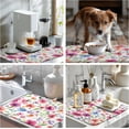 thumbnail image 7 of Spring Floral Dish Drying Mat Flowers Summer Kitchen Mat Dish Drying Pad Absorbent Dish Dryer Mat for Kitchen Countertops Microfiber Dishes Drainer Pad Dish Drying Rack Mat (18x24 in), 7 of 7