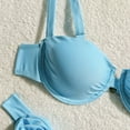 thumbnail image 6 of Linfrsh Two Piece High Waisted Bikini Set for Women 2025 Spaghetti Straps Swim Top with Reversible Bottom Bathing Suit for Women Tummy Control Blue,M, 6 of 7