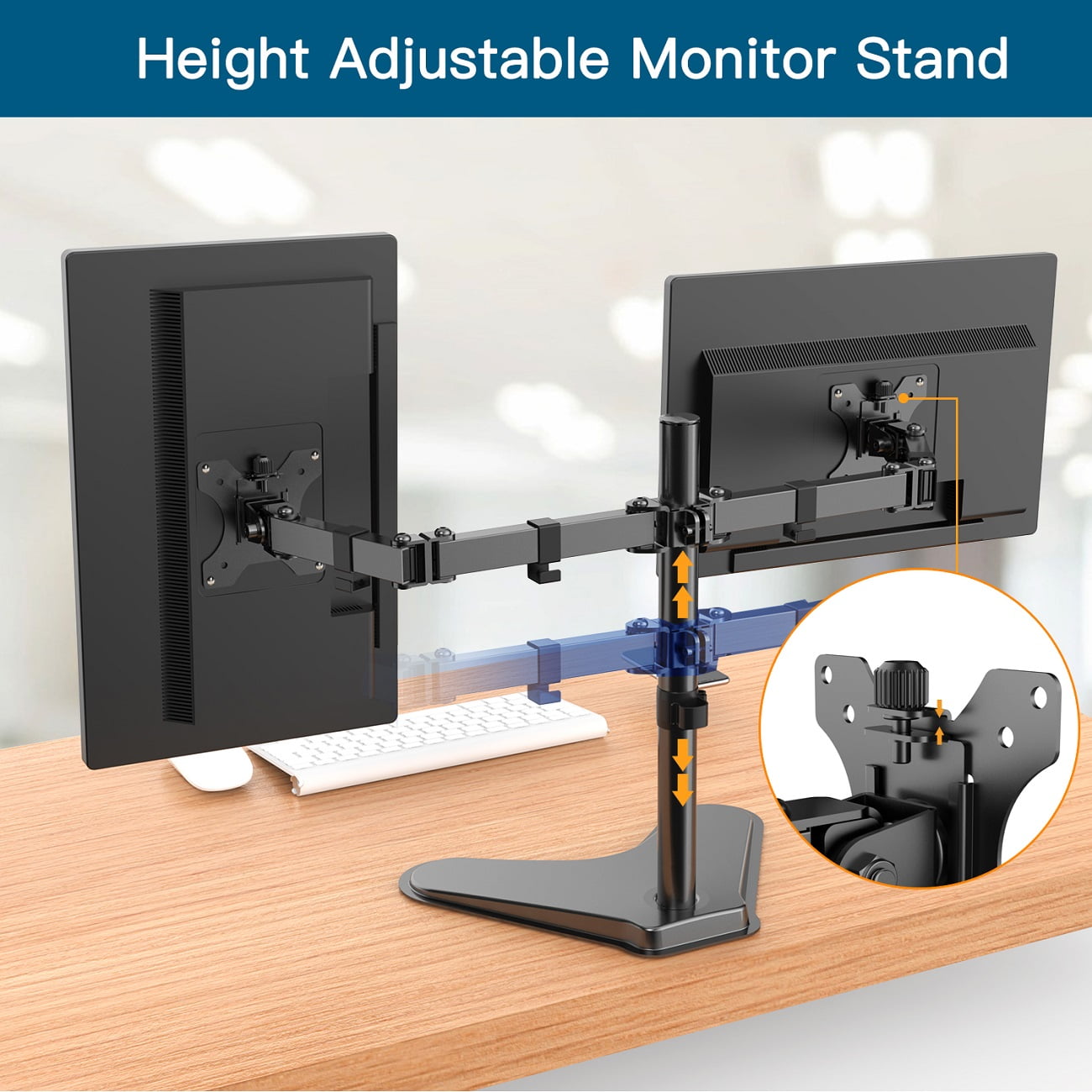 Dual Screen Monitor Stand, For Desktop Mounting, Size: 13-32 at