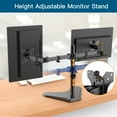 thumbnail image 7 of Dual Monitor Stand for Two 13-32 inch Flat Curved LCD Screens with Swivel, Tilt, Rotation & Height Adjustable Free Standing, Black, 7 of 7