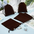 thumbnail image 4 of 20Pcs Velvet Jewelry Bags Coconut Brown Drawstring Gift Wrap Pouches 12x10cm for DIY Wedding Favors Party Christmas Candy Bag, 4 of 9
