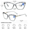 thumbnail image 2 of KOOSUFA Cat Eye Reading Glasses +3.0 Blue Light Blocking Fashion Crystal Frame Computer Readers Eyewear Eyeglasses for Women Grey, 2 of 7