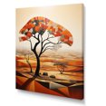 thumbnail image 2 of Designart "Cubist Tree Landscape in Africa III" Floral Canvas Wall Art - Global Brown Tree African Entryway Wall Art Print, 2 of 6