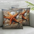thumbnail image 3 of Creowell Starfish Coastal Beach Orange White Fall Autumn Pillow Protector Beach Starfish Super Soft Pillowcase Cushion Cover Two Sides Printed Throw Pillow Covers for Decoration Sofa Couch, 3 of 5