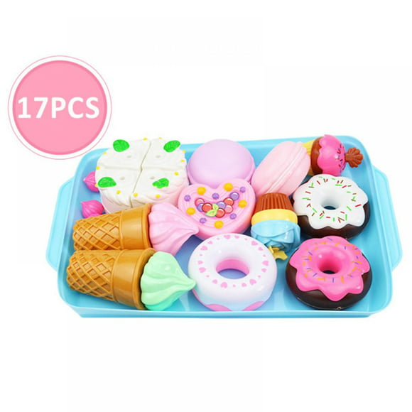 17 Dress Up Game Food Set-Dress Up Game Dessert Cake Ice Cream And Donut Food Toys-Birthday Gift Set Toys For Boys, Girls And Children