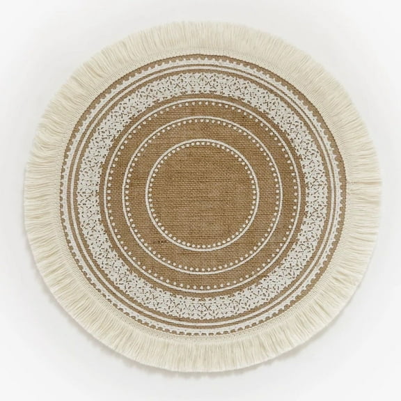 ERDOUY Cotton Heat Resistant Placemats, Dining Room Table Mats, Protect Surfaces,Non-Slip Washable Table Mats，Kitchen Decor Accessories,Set of 6, Size 14.96in, A11