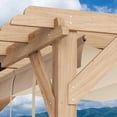 thumbnail image 4 of EastVita 10x12 FT Cedar Wood Pergola with Retractable Oxford Fabric Roof Wooden Outdoor Patio Canopy Gazebo with Shade, 4 of 9