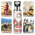 thumbnail image 7 of Yayeee 20oz Insulated Water Bottle Double Wall Stainless Steel with Flip Straw Lid, Beige Christmas Santa, 7 of 7