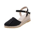 thumbnail image 6 of Xucatan Women's Closed Toe Wedge Sandals, Breathable Canvas Upper with Espadrille Sole, Buckle Strap Comfortable Platform Slides, Versatile Casual Holiday Style Gift, 6 of 9