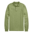 thumbnail image 3 of IAJDKMEK Men's Casual Collared Long Sleeve Shirt - Solid Polo Top for Autumn, Lightweight Shirt for Work, Versatile Polo Shirts for Men Daily Wear, 3 of 4