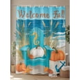 thumbnail image 4 of Fsddascl Thanksgiving Beach Shower Curtain Set - Long 72" x 84" Washable Bathtub Curtain with 12 Hooks, Pumpkin Coastal Anchor Starfish Waterproof Fabric Stall Shower Curtains for Bathroom/Bathtub, 4 of 6