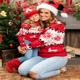 thumbnail image 6 of GYRATEDREAM Family Matching Christmas Sweater Crew Neck Long Sleeve Snowflake Elk Reindeer Print Cute Pullover Tops Xmas Holiday Ugly Knitted Knitwear for Child-Adult Red White Color, 6 of 9