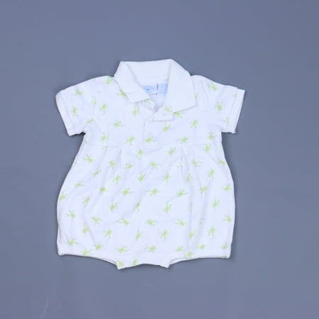 

Pre-owned: Hartstrings Boys White Frogs Romper size: 6 Months (Good)