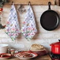 thumbnail image 6 of Pink Flowers Kitchen Towels Set of 3, Spring Floral Butterfly Leaves Plants Blue Plaid Absorbent Dish Towels for Kitchen, Microfiber Hand Towel, Quick Drying Tea Towel for Cleaning Dishcloths, 6 of 7