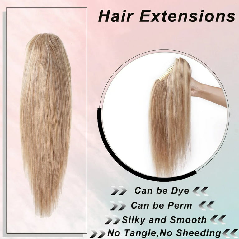 MY-LADY Invisible Clip in Mini Hair Extensions for Short Hair Wiglets  Hairpieces for Thinning Hair 10 Inch Dark Blonde Short Extension Hair Clips  Real