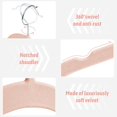 thumbnail image 3 of Premium Velvet Shirt Hangers 50 Pack, Non-Slip 360° Swivel Hook Space-Saving Felt Hanger, Slim Flocked Hangers for Blouses, Strappy Dresses, Tank Tops(Pink), 3 of 14