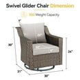 thumbnail image 2 of Planntonneo Wicker Patio Chairs Set of 2, Outdoor Swivel Glider Rocking Chairs with 4'' Beige Cushions for Porch Balcony Backyard, 2 of 8