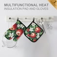 thumbnail image 4 of Yayeee Oven Mitts and Pot Holder Set of 2 Heat Resistant Kitchen Gloves Baking Hot Pad, Red Apple Pattern, 4 of 5