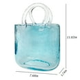 thumbnail image 7 of Aoderun Purse Vase for Flowers Glass Vase with Handle Hand Bag Vase(Blue), 7 of 7