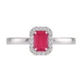 thumbnail image 6 of TimeLe$$ Classics Round and Emerald Cut Natural Ruby Gemstone Ring in 14K White Gold (Size: 5), 6 of 6
