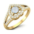 thumbnail image 2 of 1.05 Cts Round Moonstone Heart Shape 925 Sterling Silver Gold Vermeil Split Shank Valentines Day Gifts Ring, 2 of 3