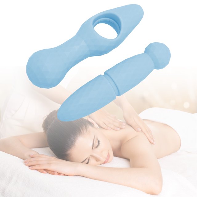Portable Handheld Deep Tissue Trigger Point Manual Massage Tool, Dual Head Massager for Neck, Back, Legs, and Hands, Easy to Assemble and Use Anytime, Anywhere