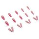 thumbnail image 4 of Uñas postizas largas acrílicas con punta francesa rosa, estilo ataúd, con diseños para mujer., 4 of 5