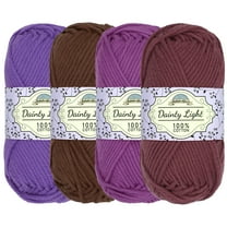 JubileeYarn Dainty Light Yarn - 100g/Skein Worsted Weight Cotton - Shades of Purple - 4 Skeins