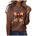 thumbnail image 3 of Trendfront Womens Bowknot Graphic Print Tops Fashion Summer Crewneck T Shirts Short Sleeve Tee Casual Stylish Relaxed Fit Pullover Outfits, 3 of 5