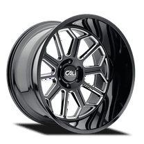 24x14 Cali Off-Road 9117 Auburn Black and Milled Wheel 8x180 (-76mm)