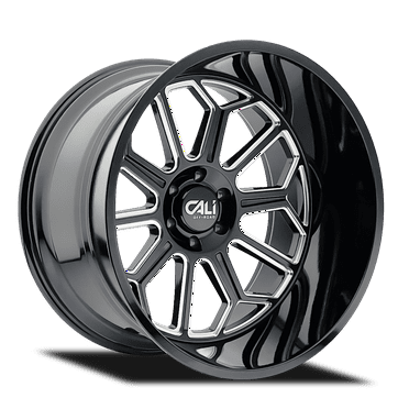 24x14 Cali Off-Road 9117 Auburn Black and Milled Wheel 8x180 (-76mm)