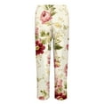 thumbnail image 5 of Casual Pants for Women Autumn Fragrant Linen Vintage Floral Print Pants Perfect for Spring Comfortable Straight Trousers Pants, 5 of 5