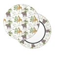 thumbnail image 2 of Lsque Jungle Animal Pattern Round Bar chair cushion covers Velvet Fabric Premium Comfort Protects from Scratches and Stains for 14-17 Inch Chair-13 inch, 2 of 7