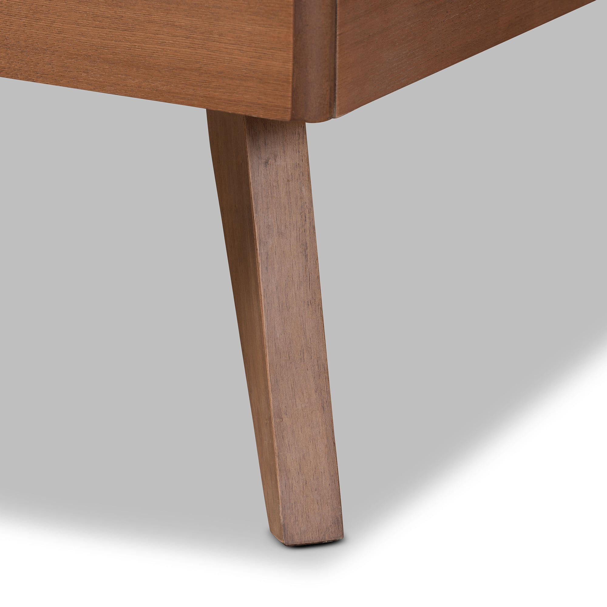 Baxton Studio Shiro Mid-Century Engineered Wood Platform Bed, Twin, Ash Walnut