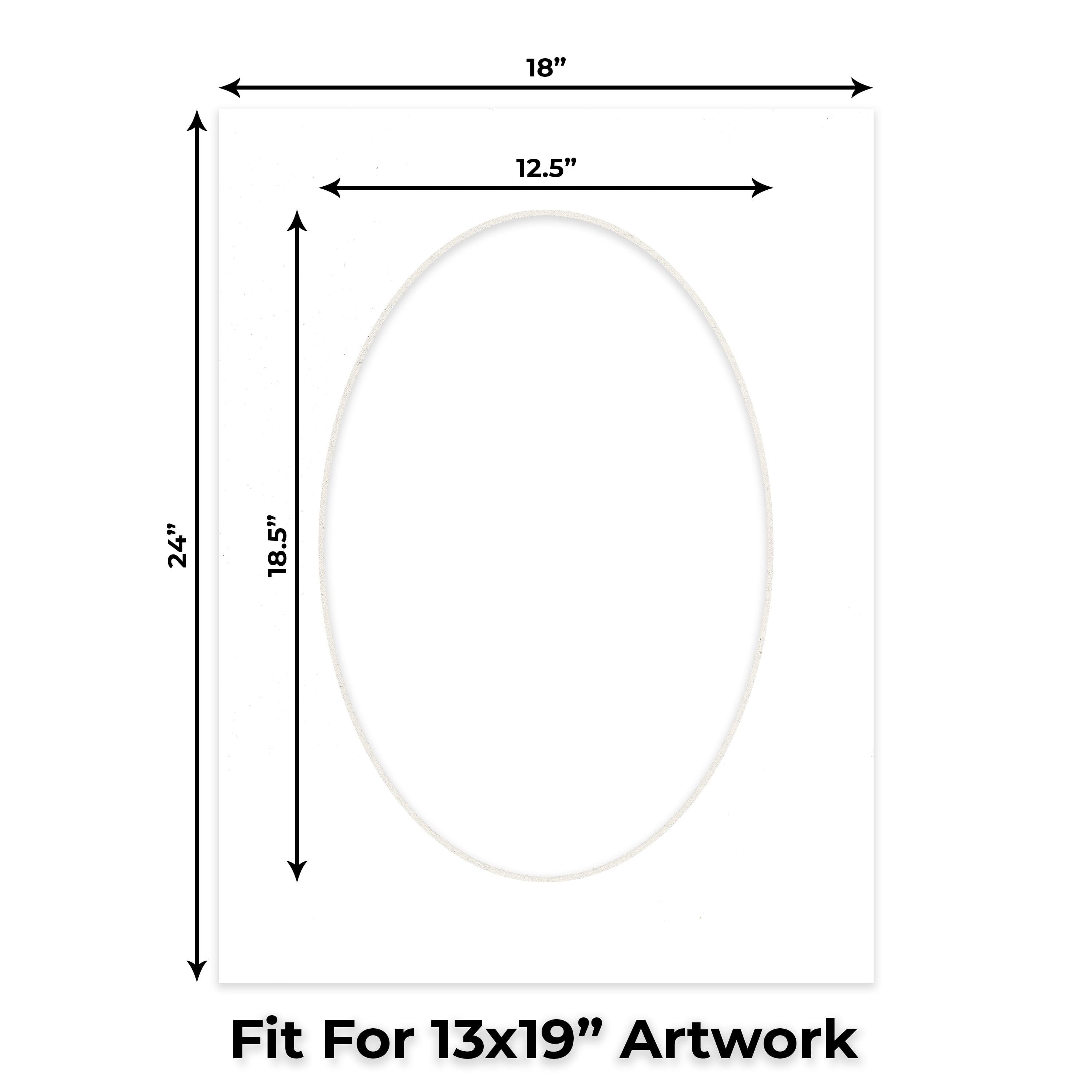 Golf Ball Texture Picture Frame Mat for 18x24 Frames - Oval Opening for 13x19 Photos - 10 Mats