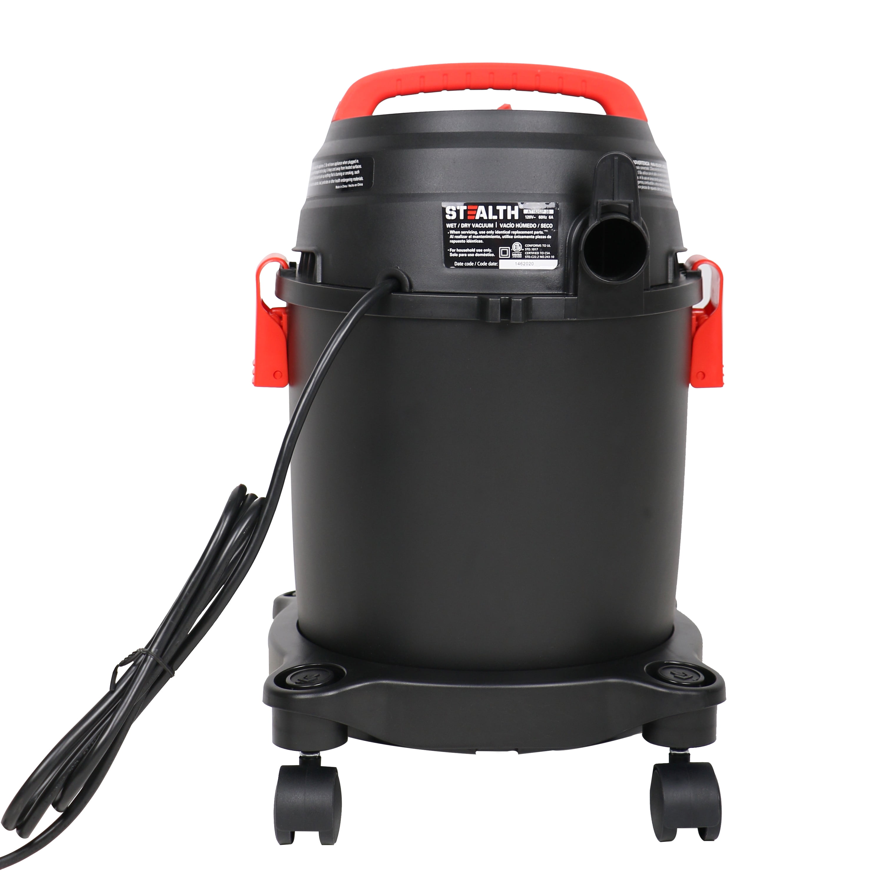 STEALTH 3 Gallon 3 Peak Horsepower Wet Dry Vacuum (AT18202P-3B) with Swiveling Casters 