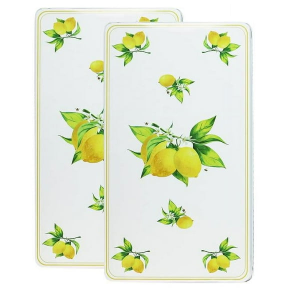 Rectangular Stovetop Burner Cover Set of 2, Fresh Lemons