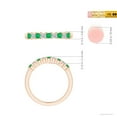 thumbnail image 6 of ANGARA Natural Square Emerald and Princess Diamond Semi Eternity Wedding Ring in 14K Rose Gold for Women (Size-2.2mm) | May Birthstone, Anniversary, Jewelry Gift for Women | Natural Emerald Ring, 6 of 11