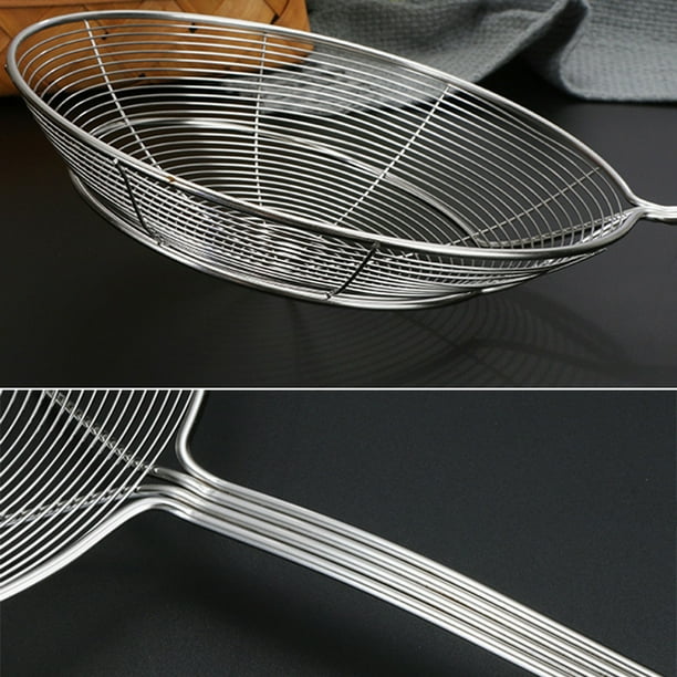 Newness Écumoire en 304 Acier Inoxydable, 39.5 cm Louche à Égoutter avec Poignée en Bois, Facile Newness Écumoire en 304 Acier Inoxydable, 39.5 cm Louche à Égoutter avec Poignée en Bois, Facile