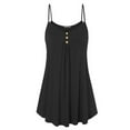 thumbnail image 3 of Womens Dresses Summer Sleeveless Spaghetti Strap Double Plain Shift Casual Dress Black XXXXXL, 3 of 5