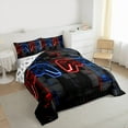 thumbnail image 3 of Castle Fairy Honeycomb Gamepads Twin Comforter Sets,Abstract Futuristic Plaid Bedding Set, 3 of 8