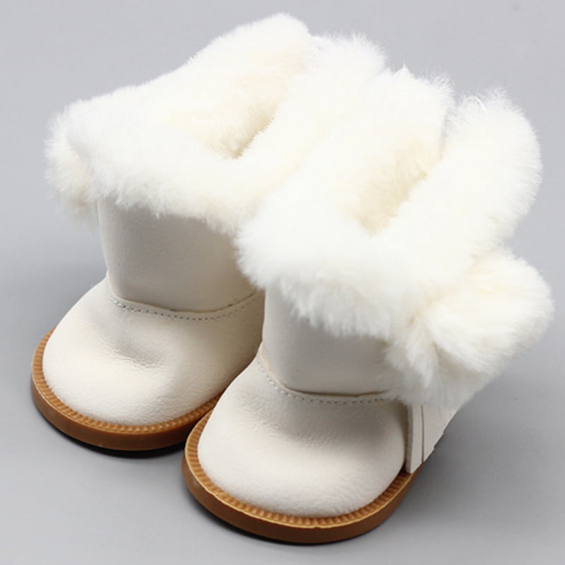 Fur Snow Boots Shoes For 18in American Girls Dolls Doll Accessory Baby Born Doll