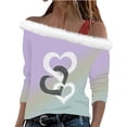 thumbnail image 2 of Xuyuer Valentine Shirt Women Love Heart Graphic Sloping Shoulder Suspender Shirt Funny Valentine's Day Gift Shirts Love Tops, 2 of 7