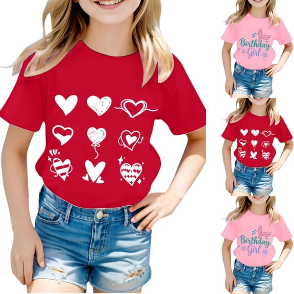 Girls Shirts 10-12 Crewneck Printed Short Sleeve Cotton Tee Tops Relaxed Fit Back To School Clothes for Girls Hanukkah Girl Clothes Outifit