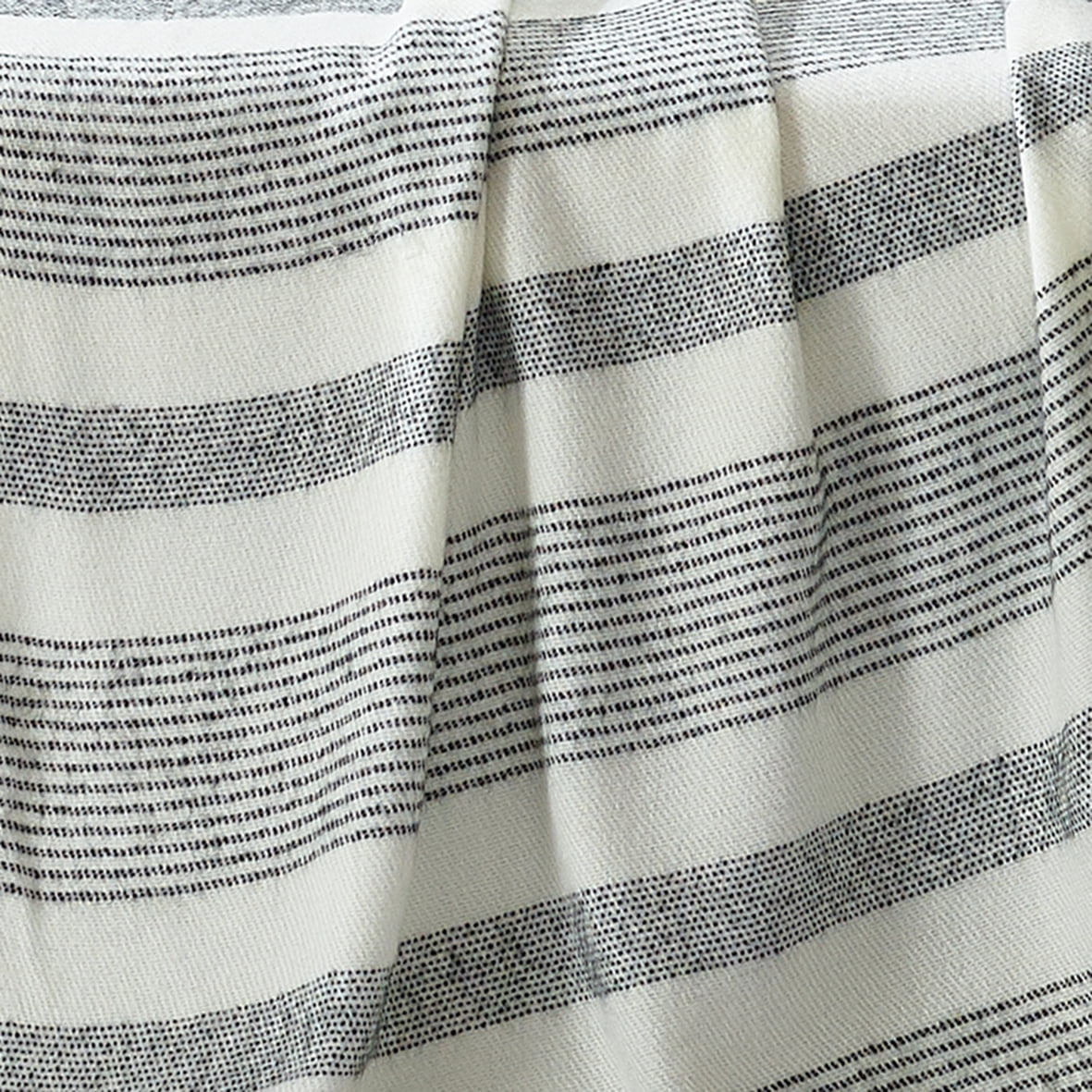 Harper Lane Novara Tassel Throw Blanket, White/Black, Standard Throw