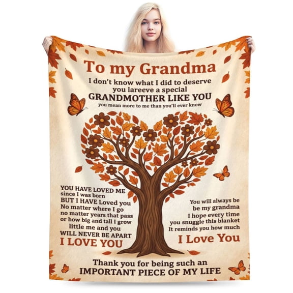 Grandma Gifts, Birthday Gifts for Grandma, Great Grandmother Mothers Day Christmas Birthday Flannel Throw Blanket, Grandmom Nana Gift 50x40