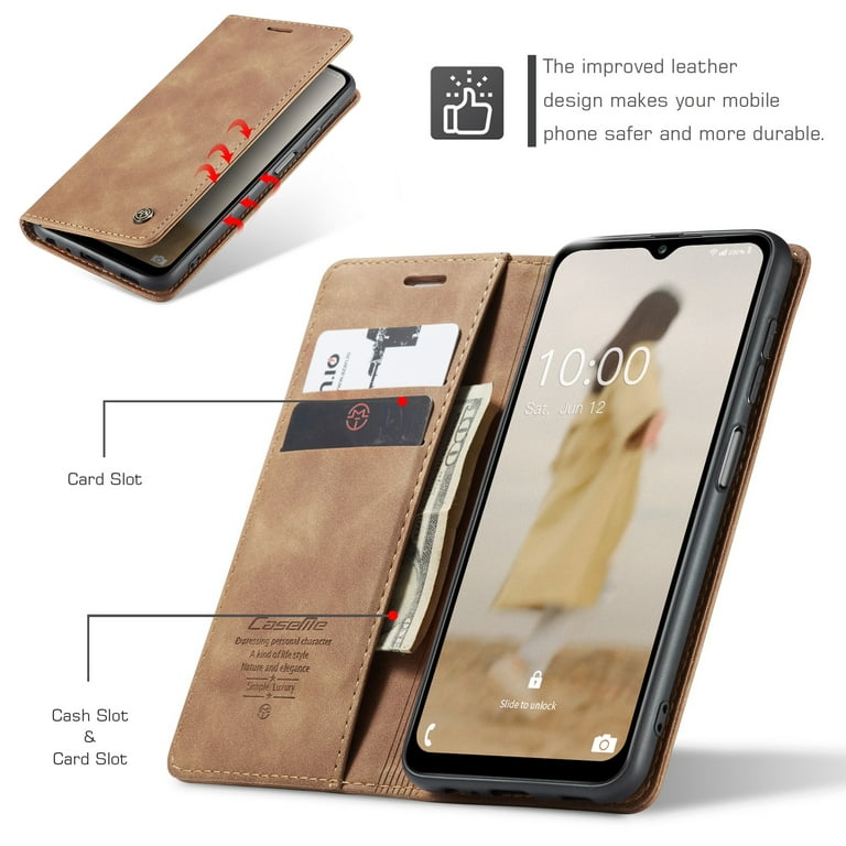 Case for Samsung Note 10 Plus Phone, Leather Wallet Flip Cover with Card  Holder, Magnetic Closure, Kickstand. Hard PU Shell & Soft TPU Inner Folio