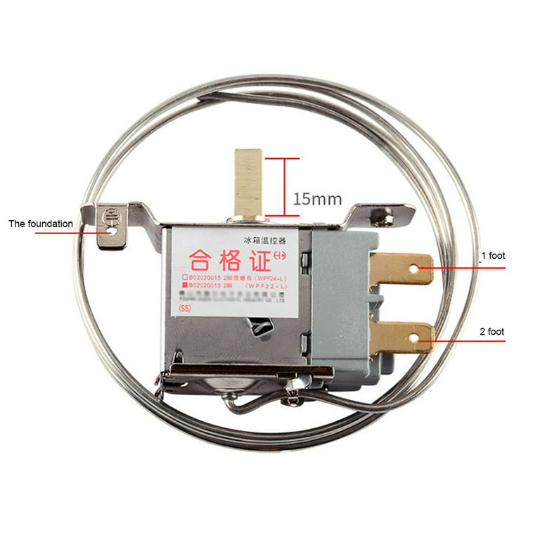 2 pins universal refrigerator thermostat 2 feet mechanical temperature  control switch freezer fridge replacement parts WPF22A